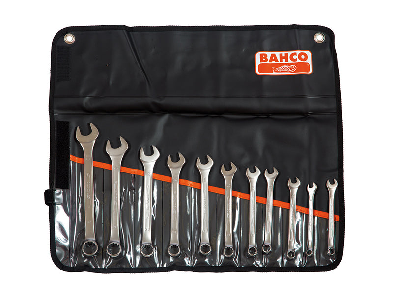 Bahco 111M/11T Chrome Polished Combination Spanner Set, 11 Piece