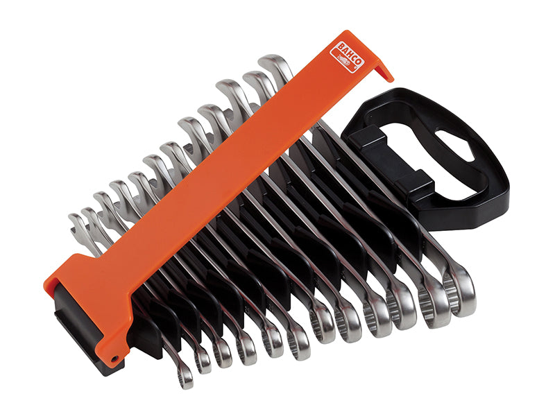 Bahco 111M/SH12 Chrome Polished Combination Spanner Set, 12 Piece