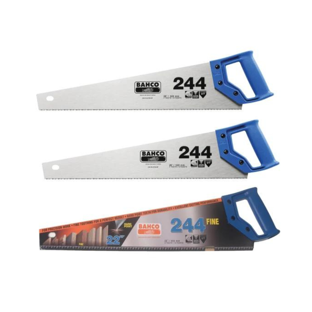 Bahco 244-22-2P-244PC 2 x 244 Hardpoint Handsaw 550mm (22in) & 1 x 244 Fine Cut Handsaw 550mm (22in)