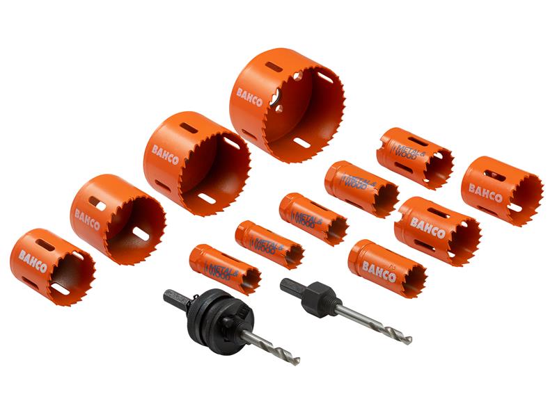 Bahco 3834-PROMO-122 Plumber's Bi-Metal Holesaw Set, 14 Piece