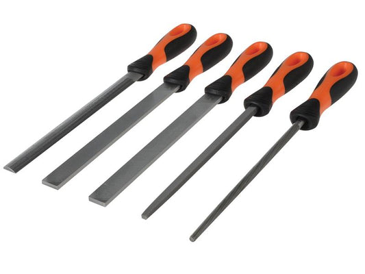Bahco 1-478-08-1-2 200mm (8in) Engineering Mixed Cut File Set, 5 Piece