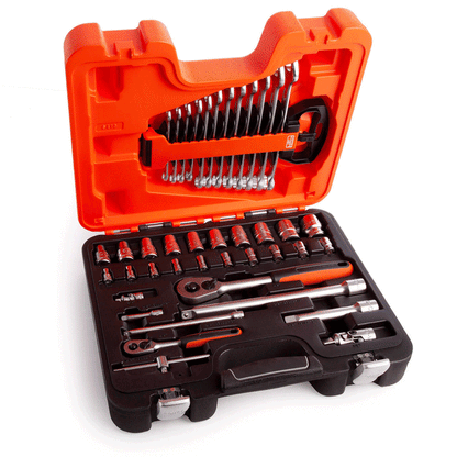 Bahco S410 Socket & Spanner Set Metric 1/4in & 1/2in Drive 41pcs