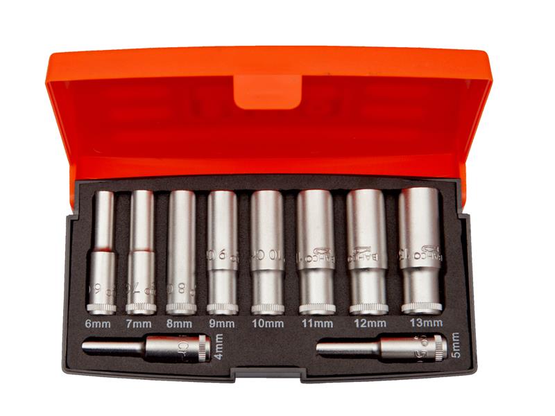 Bahco S0810L S0810L 1/4in Drive Deep Socket Set of 10 Metric