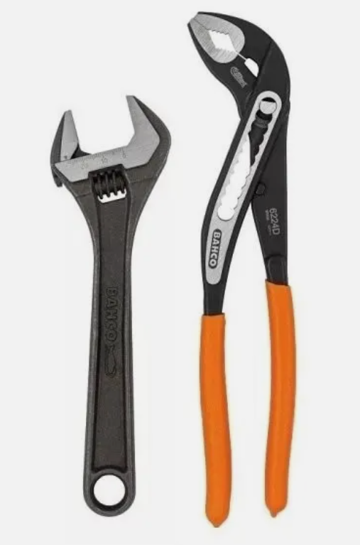 Bahco Slip Joint Plier & Adjustable Spanner Set + Bottle Opener Original Pliers