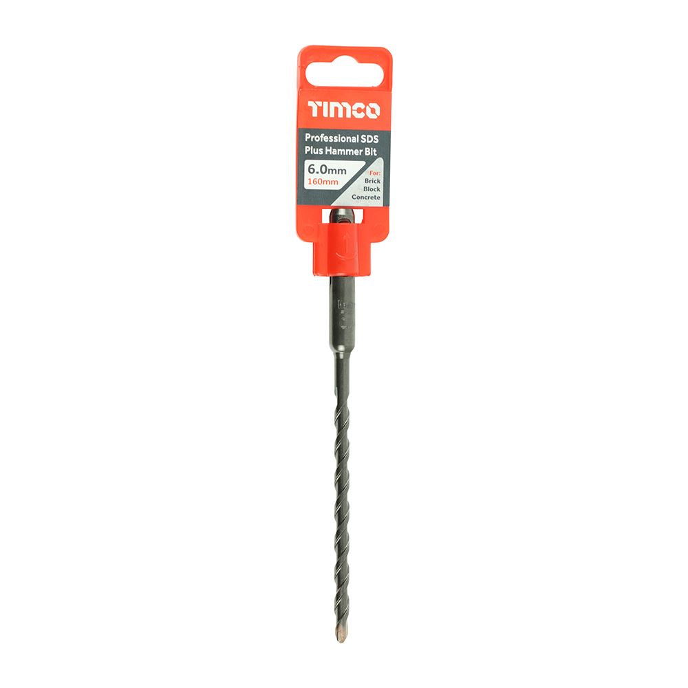TIMCO Pro SDS Plus Hammer Bits (PGM) 6.0 x 160 Pack 1