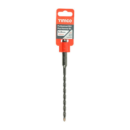 TIMCO Pro SDS Plus Hammer Bits (PGM) 6.0 x 160 Pack 1