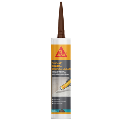 Sika General Purpose Silicone Sealant 310ml Waterproof Flexible Sealant for Kitchens Bathrooms Windows Doors Glazing and General Building Applications