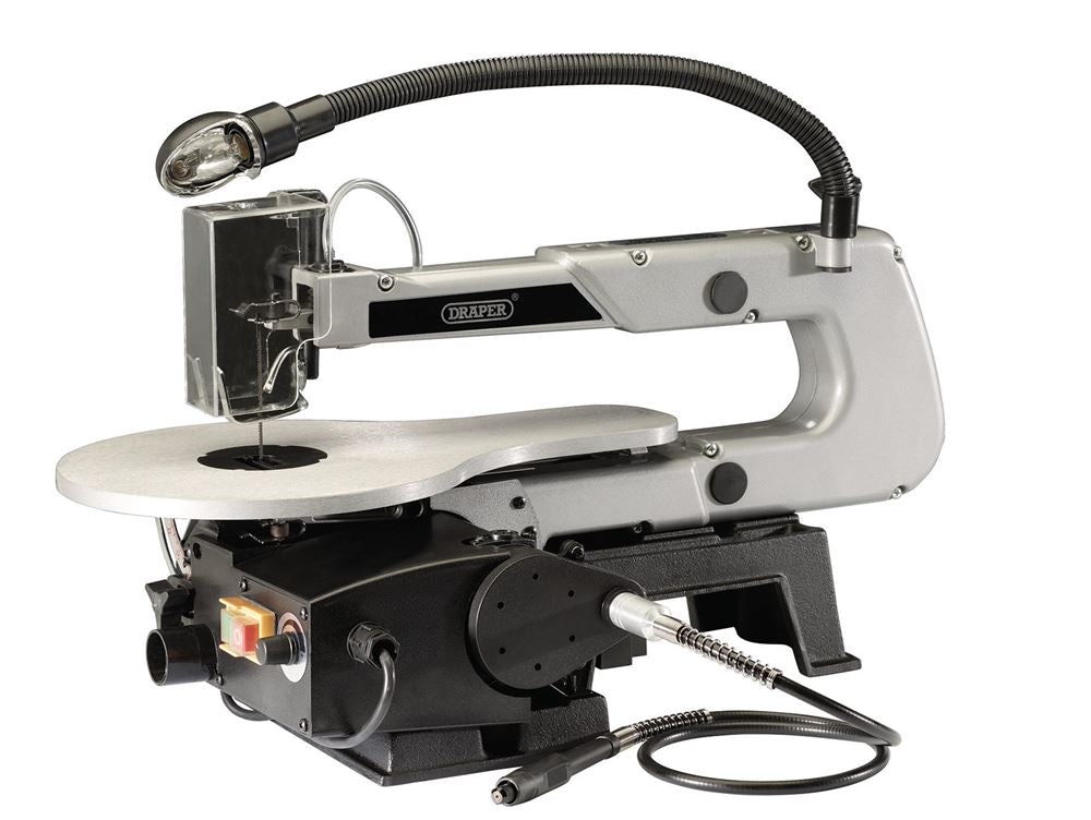 Draper SCROLL SAW 400MM 230V 22791 405mm Variable Speed Scroll Saw with Flexible Drive Shaft and Worklight (90W)