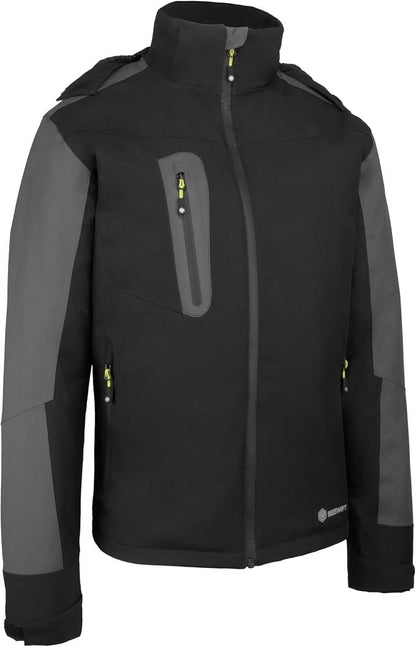 Beeswift Pembroke Padded Rain Jacket Black Grey EN343 Water Resistant Workwear Sizes S-5XL