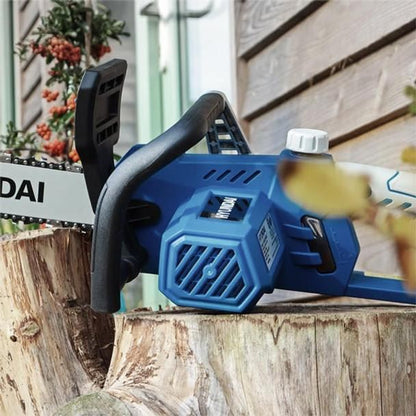 Hyundai HYC1600E Electric Chainsaw 1600W 14in 35cm Bar 13m/s Chain 230V Corded Garden Saw Tree Log Cutting Garden Saw