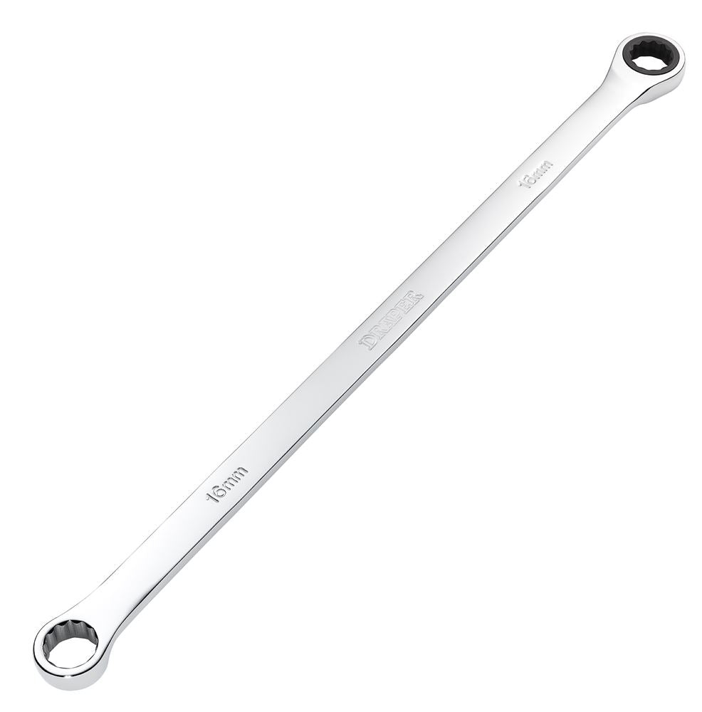 Draper 16MM LONG RATCHET RING SPANNER 27773 27773 HI-TORQÂ® Metric Extra-Long Double Ring Ratchet Spanner