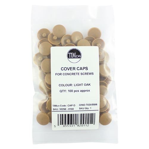 TIMCO Multi-Fix Screw Cover Cap LIGHT OAK Pack 100