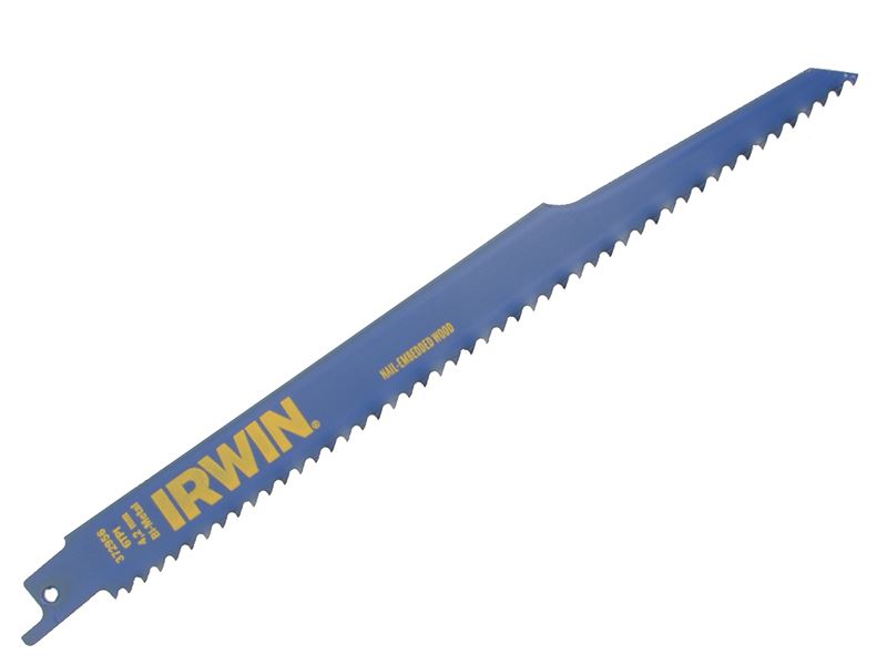 IRWIN� 10506430 Sabre Saw Blade Nail Embedded Wood 956R 225mm Pack of 2