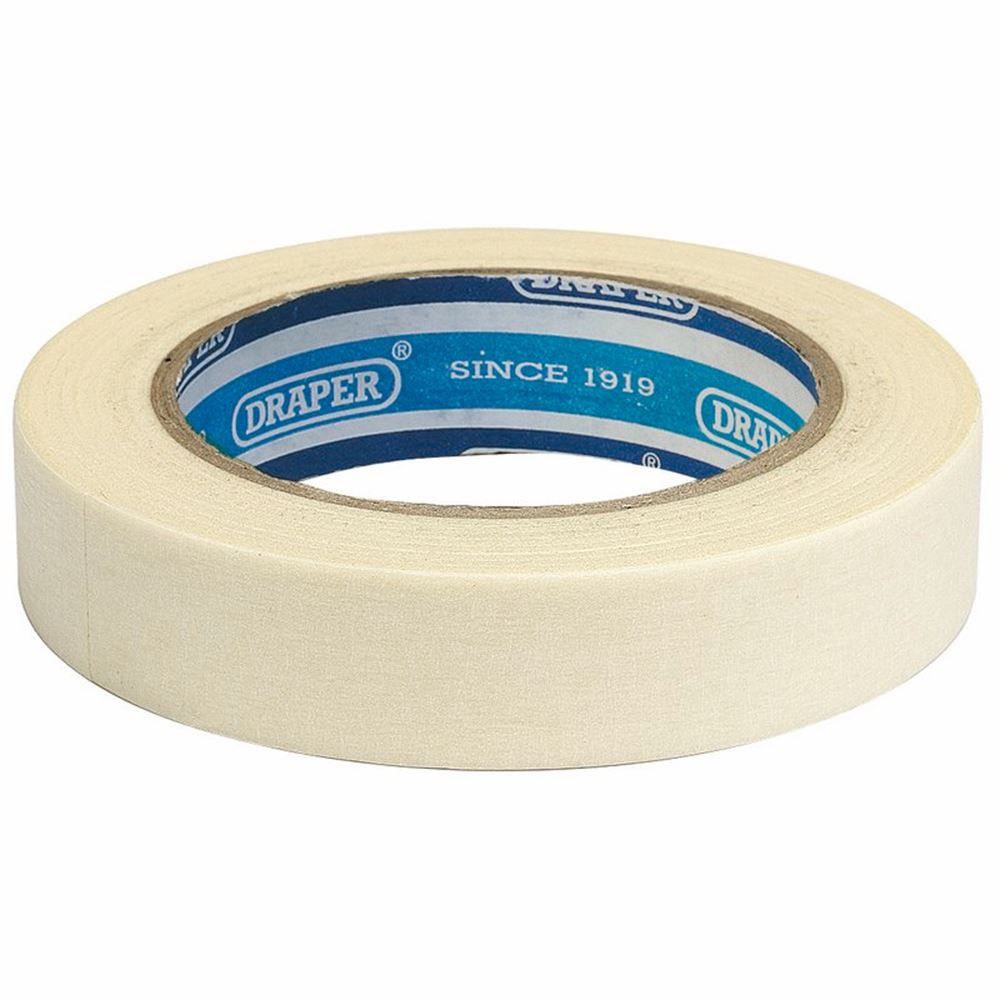 63478 Draper Heavy Duty Masking Tape Roll, 50m x 25mm TP-MASKPRO Paint Stripping and Prepping Professional Trade DIY Workshop Garage Use