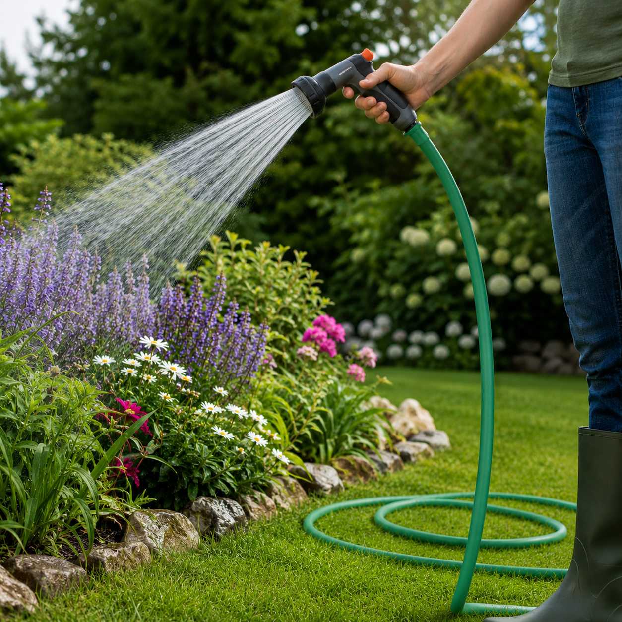 Ambassador Reinforced Garden Hose Pipe Flexible Anti Kink Watering Hose Green Available in 15m 30m and 50m Lengths