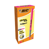 BIC Highlighter Grip Pink Box of 12