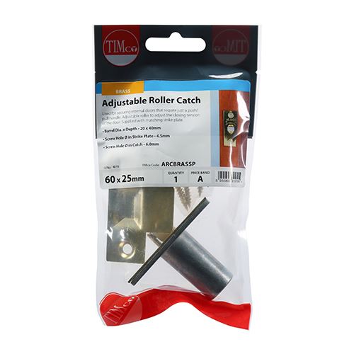 TIMCO Adjustable Roller Catch - Brss 39 x 59 Pack 1
