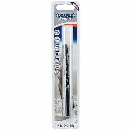 Draper 9.5MM HSS TWIST DRILL PCKD 38651 Metric HSS Drill Bits