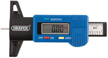 Draper DIGITAL TREAD DEPTH GAUGE 92224 92224 Digital Tyre Tread Depth Gauge