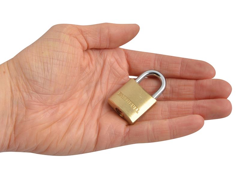 Faithfull FAIPLB25 Brass Padlock 25mm 3 Keys |