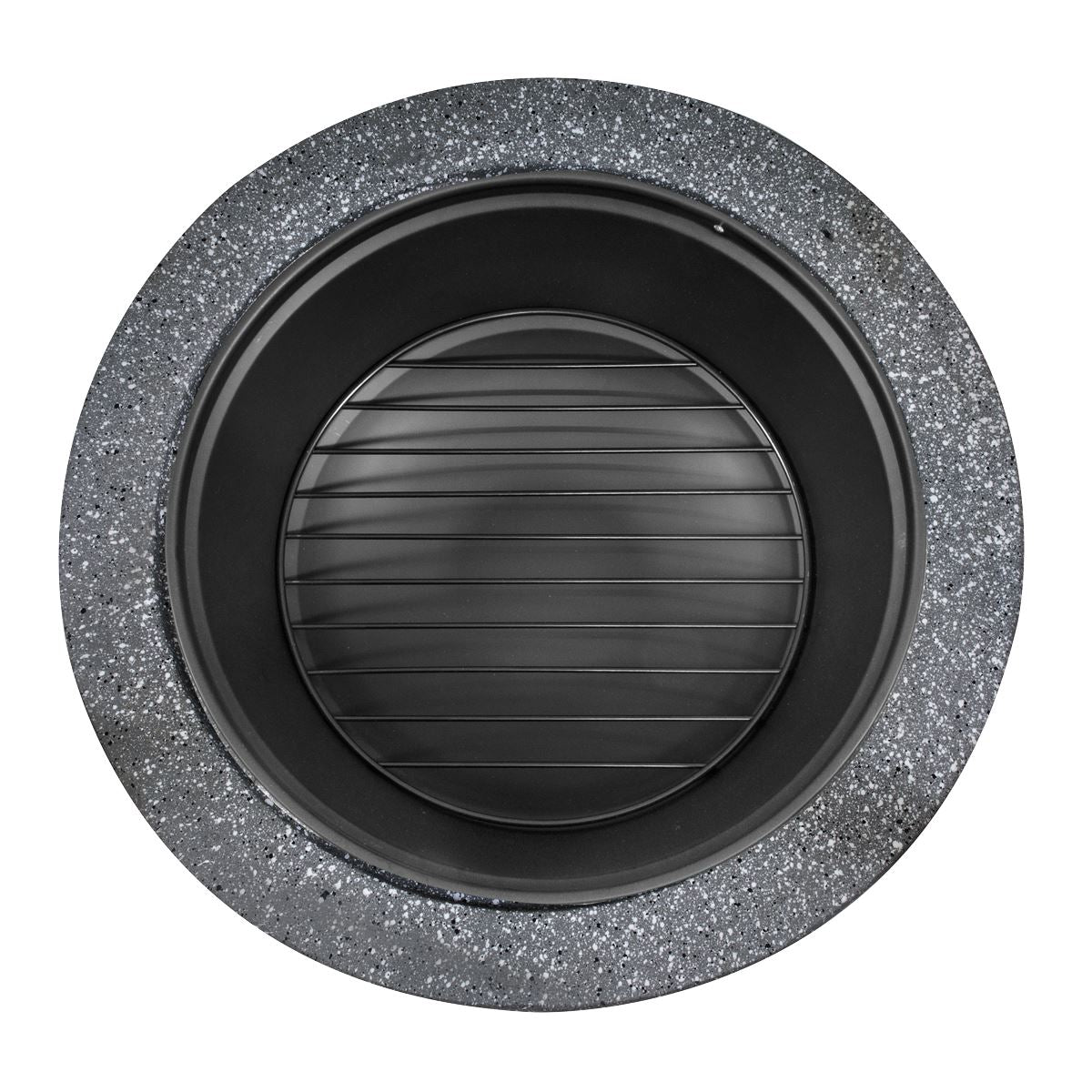 Dellonda DG191 Round MgO Fire Pit with BBQ Grill & Safety Mesh Screen 75cm - Dark Grey | Magnesium Oxide | The fire pit is made from MgO (Magnesium