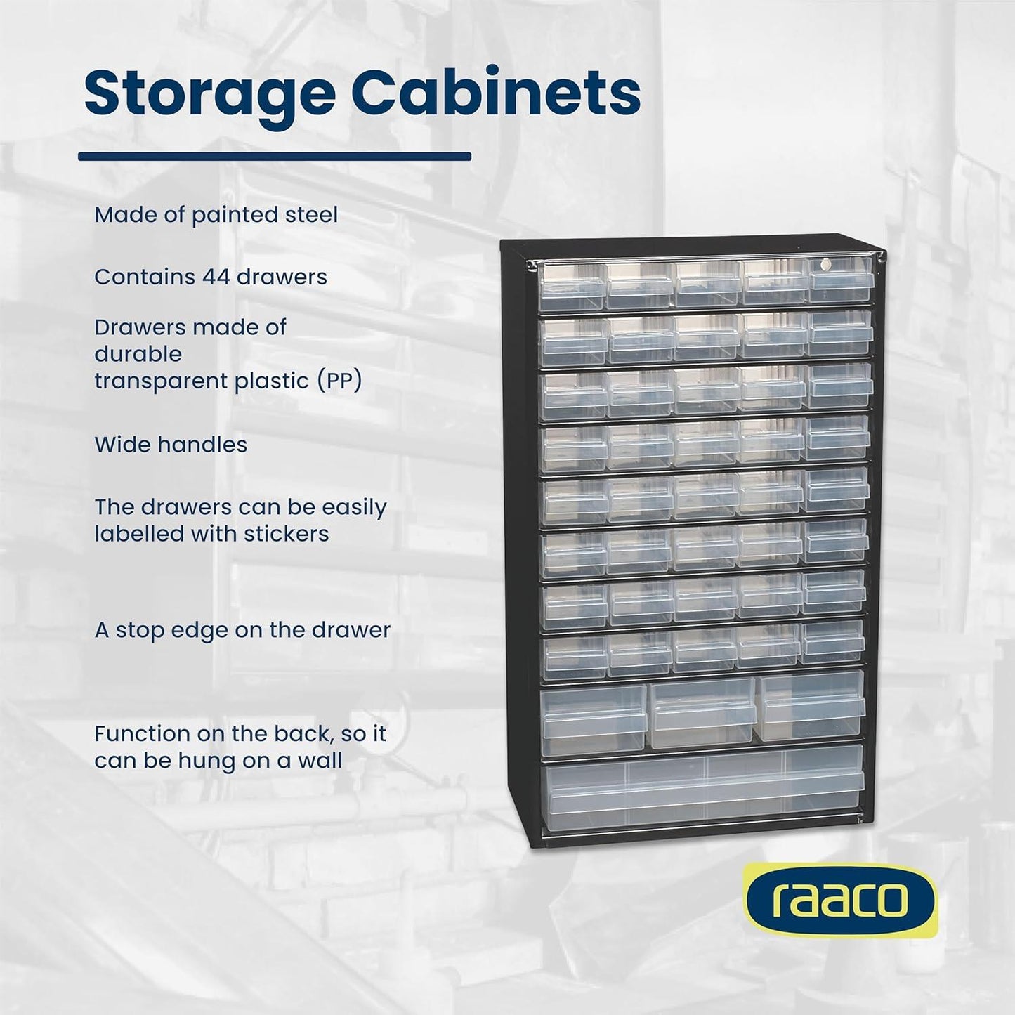 Raaco 126762 C11-44 Metal Cabinet 44 Drawer