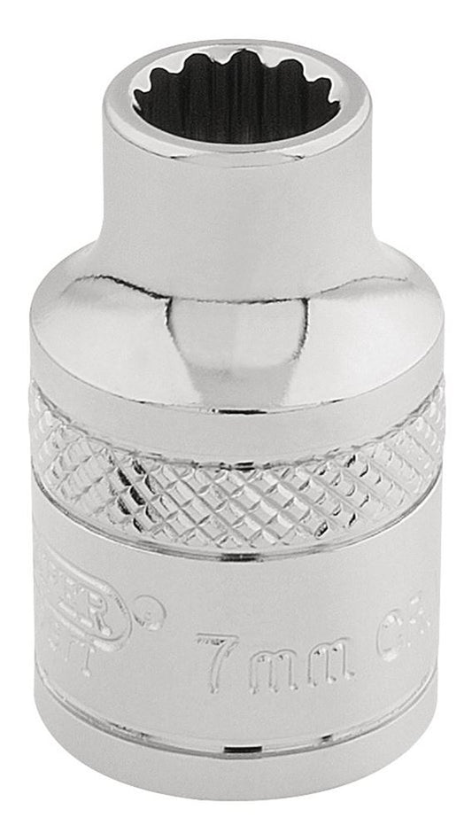 32767 Draper Expert Expert HI-TORQ 12 Point Socket, 3/8 Sq. Dr., 7mm D-MM/B 3/8 Sockets Professional Trade DIY Workshop Garage Use