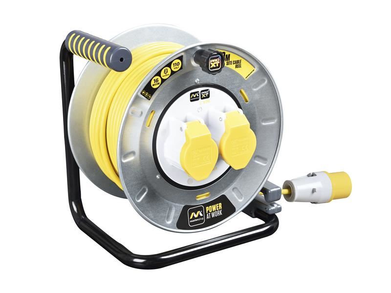 Masterplug OTMU30162LV-PX PRO-XT Metal Cable Reel 110V 16A Thermal Cut-Out 30m