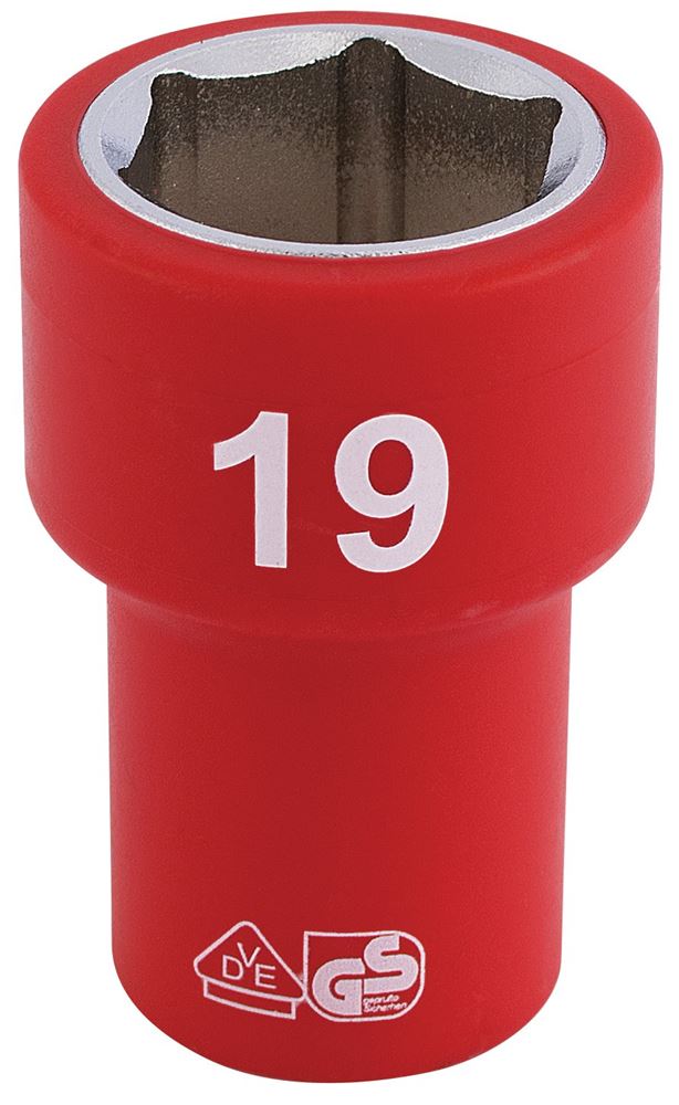 31740 Draper Expert Expert Fully Insulated VDE Socket, 3/8 Sq. Dr., 19mm D6VDE-MM 3/8 VDE Sockets Professional Trade DIY Workshop Garage Use