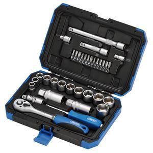 Draper DRAPER 3/8 SOCKET SET 34PC 89558 89558 Metric Socket Set, 3/8" Sq. Dr. (34 Piece)