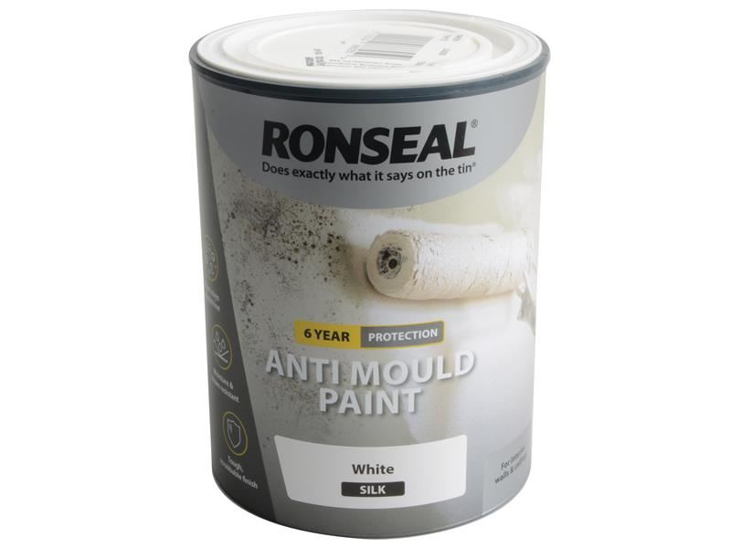 Ronseal 36625 6 Year Anti Mould Paint White Silk 750ml