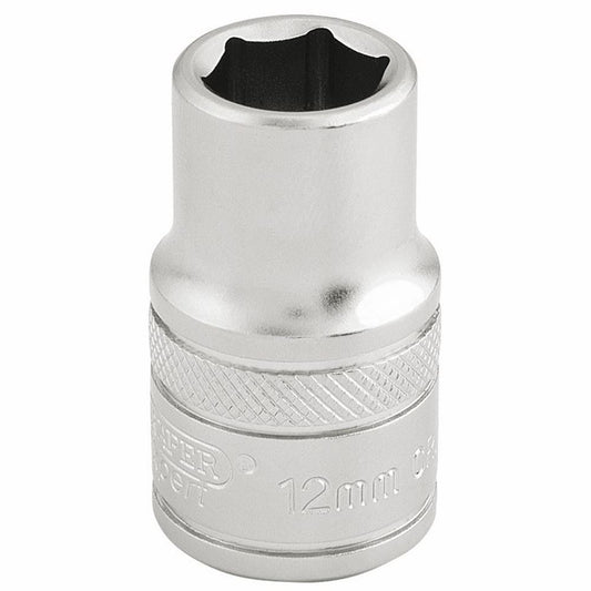 16601 Draper Expert Expert 6 Point Metric Socket, 1/2 Sq. Dr., 12mm H-MM/MS 1/2 Sockets Professional Trade DIY Workshop Garage Use