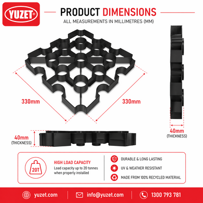 Yuzet Driveway Grid Gravel Grass Reinforcement Pavers Shed Base Car Park