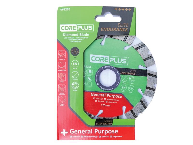 CorePlus CORDBGP125E GP125E Elite General-Purpose Diamond Blade 125mm