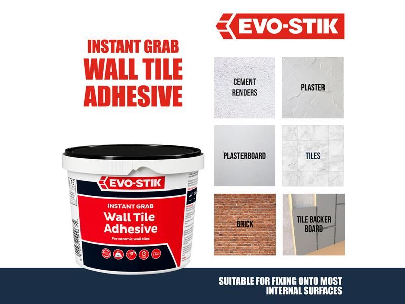 EVO-STIK 30811581 Instant Grab Wall Tile Adhesive 1 litre