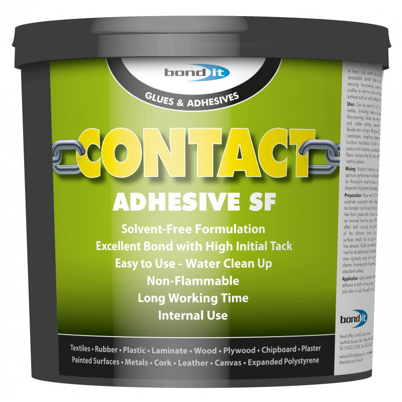 Bond it 5 Litre Contact Adhesive Solvent Free Excellent Bond Strength Easy Clean