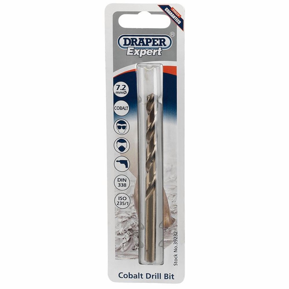 Draper 7.2MM COBALT TWIST DRILL 39232 Metric HSS Cobalt Drill Bits