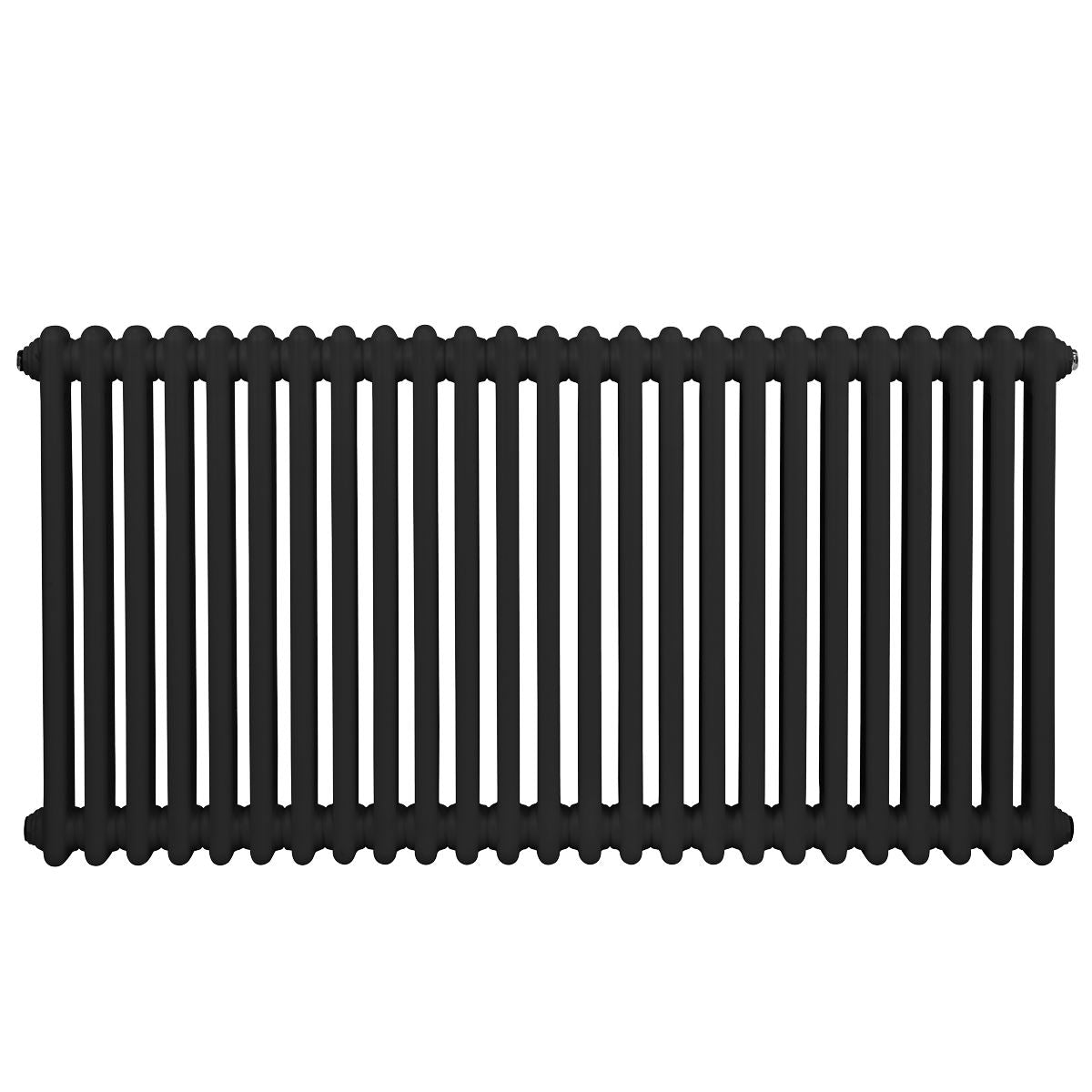Baridi DH365 Horizontal Traditional 2 Column Radiator 600 x 1147mm - Black | Steel | Horizontal traditional two column radiator delivers a BTU output