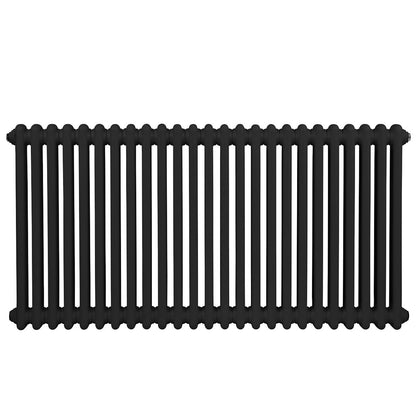 Baridi DH365 Horizontal Traditional 2 Column Radiator 600 x 1147mm - Black | Steel | Horizontal traditional two column radiator delivers a BTU output