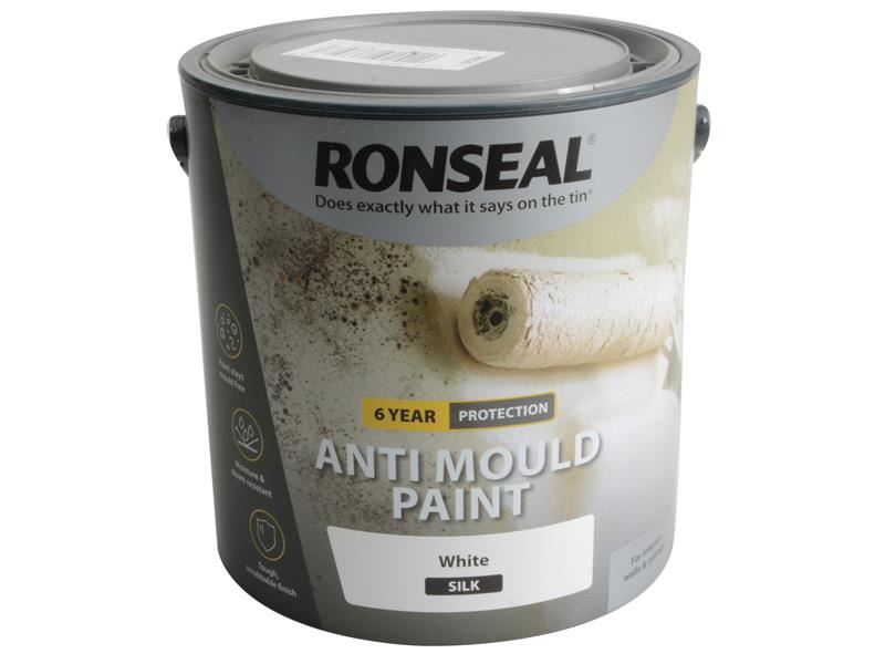 Ronseal 36626 6 Year Anti Mould Paint White Silk 2.5 litre