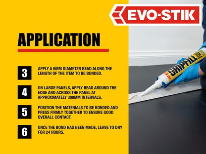 EVO-STIK 30812124 Gripfill Solvent-Free Yellow Adhesive 350ml