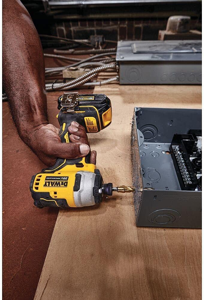 DeWalt DCF809N 18V XR Brushless Compact Impact Driver Body Only | 190Nm Torque, 131mm Design, 1/4 Inch Hex Holder and Triple LED