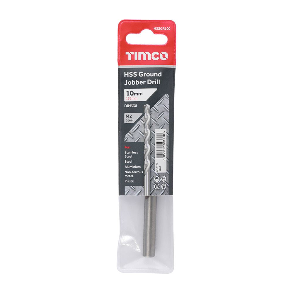 TIMCO HSS-G Jobber Drill Bit M2 10.0mm Pack 1