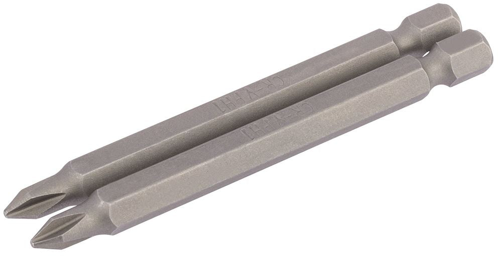 Draper 2PC 75MM NO1 C.SLOT S/D.BIT 64314 1/4" Hex. Cross Slot E Shank Insert Bits