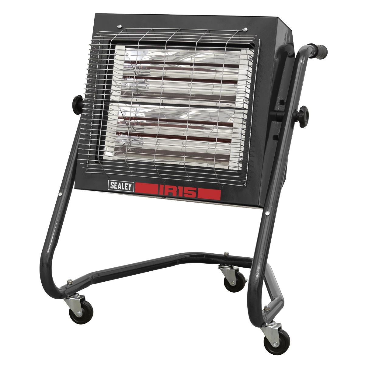 Sealey IR15 Infrared Halogen Heater 1.4/2.8kW 230V | 1400/2800W, 230V - 13A, Thermostat, Timer, Adjustable | Powder coated metal construction with
