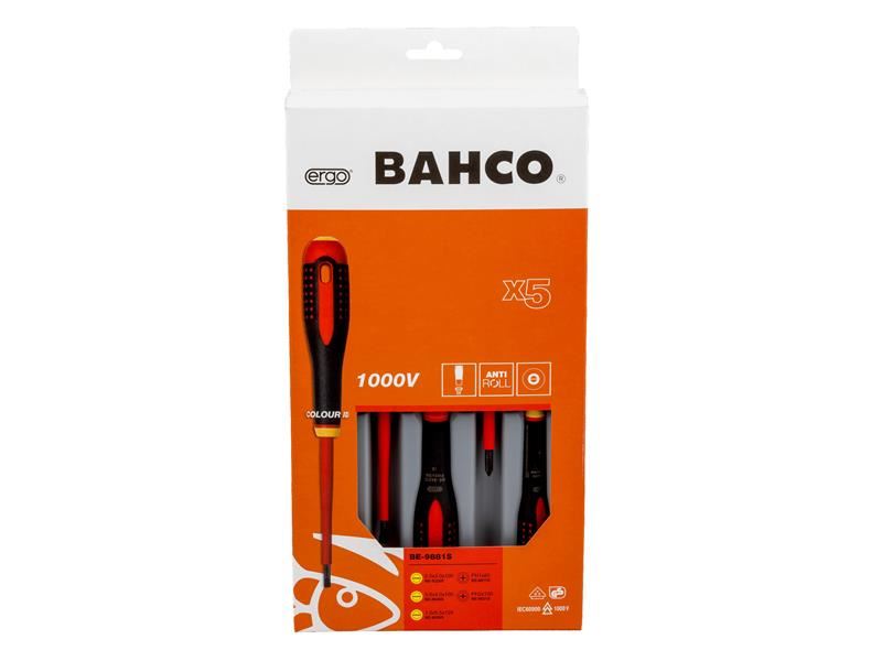Bahco BE-9881S BE-9881S Insulated ERGO™ Screwdriver Set, 5 Piece