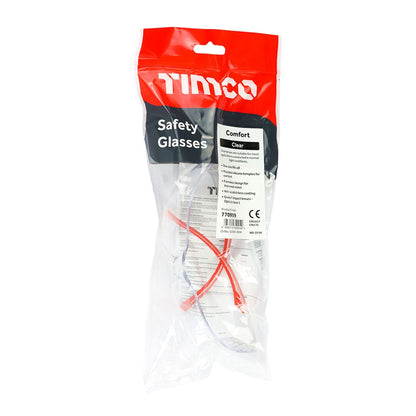 TIMCO Comfort Safety Glasses Clear One Size Clear Pack 1