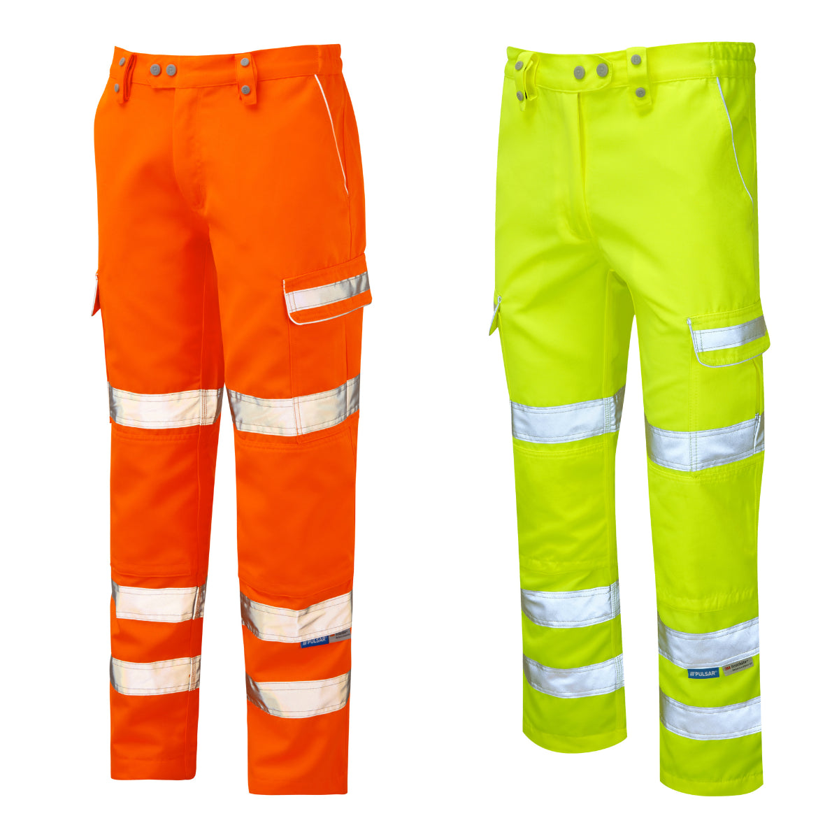 Pulsar Hi Vis Combat Trousers Yellow Orange Workwear EN ISO 20471 Class 1 Reflective