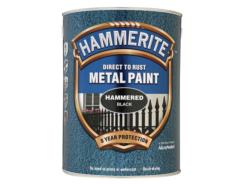 Hammerite 5084795 Direct to Rust Hammered Finish Metal Paint Black 2.5 Litre