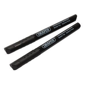 20942 Draper Marker Pens, Black (Pack of 2) MP2BK Marker Pens and Pencils L 137 x 11mm Professional Trade DIY Workshop Garage Use